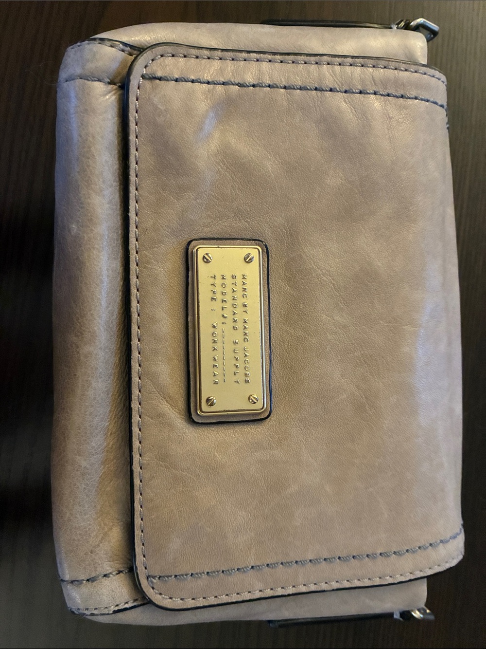 Marc Jacobs Taupe Leather Crossbody Bag